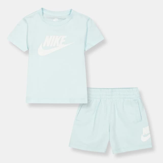 Nike Tee Short Set In53 White/Blue unisex 2-3 Yrs