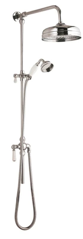 Balterley Exposed Grand Rigid Riser Shower Kit with Fixed Head Handset Chrome White