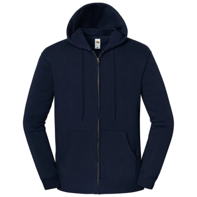 Fruit of the Loom Mens Iconic Premium Full Zip Hoodie in Mid Navy Size: Small Mid Navy Male S