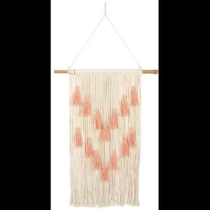 Coral Wall Hanging with Tassels