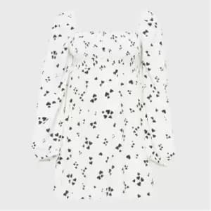 Missguided Plus Size Shirred Detail Mini Dress - White