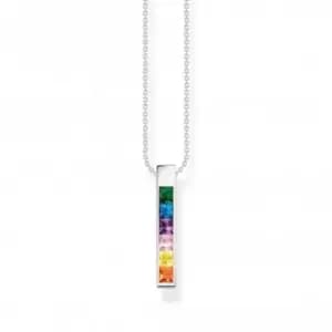 Sterling Silver Colourful Stones Necklace KE2113-166-7-L45V