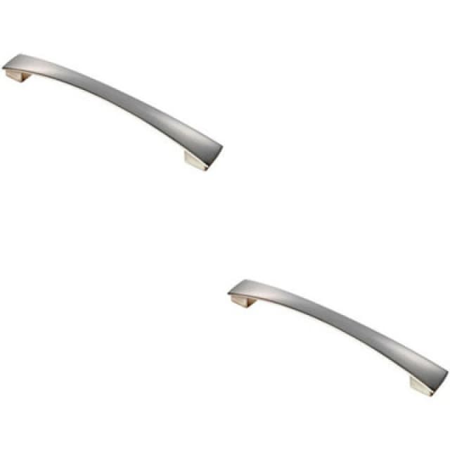 Loops 2x Curved Bow Pull Handle 218.5 x 26mm 192mm Fixing Centres Satin Nickel Metallics unisex