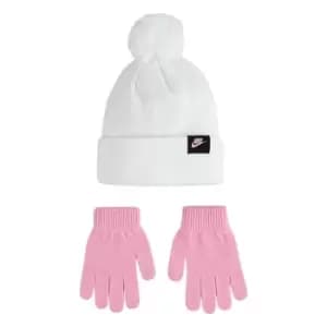 Nike Futura Bobble Hat and Glove Set - White