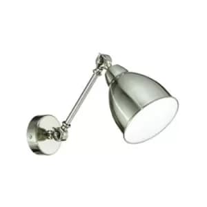 Newton Adjustable 1 Light Indoor Wall Light Nickel, E27