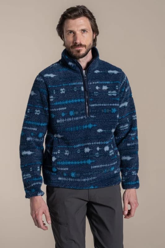 Craghoppers Craghoppers Men Rawthey Borg Half-Zip Insulating Active Fleece in Navy Size: Small Navy S Male 5063260129190