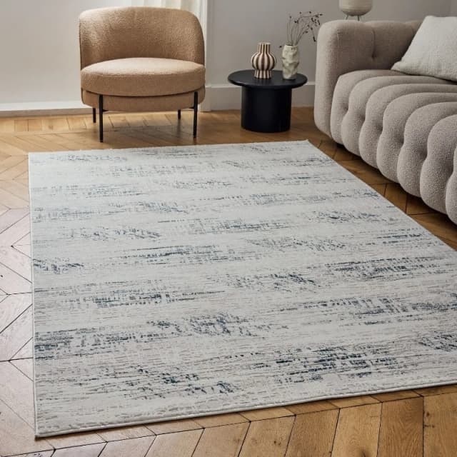 THE RUGS Carmel Modern Area Rugs & Runners Abstract Design Soft Pile in Navy Size: 80cm x 150cm Navy Unisex 80cm x 150 cm
