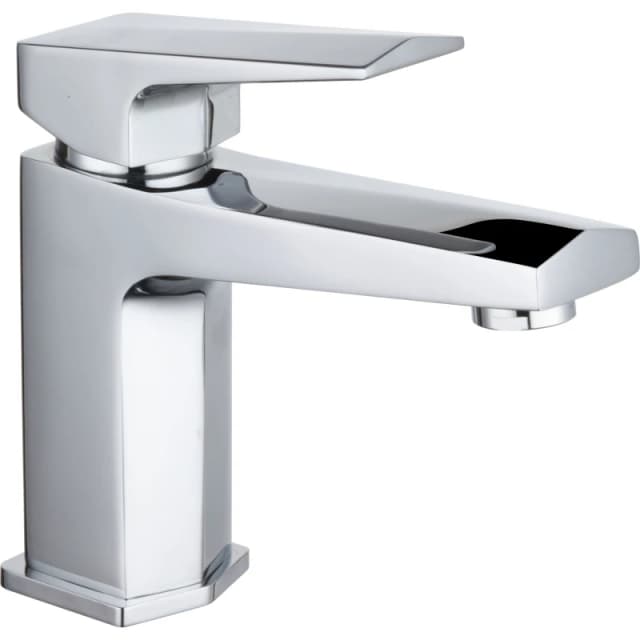 Balterley Square Mono Basin Tap Push Button Waste Chrome Silver