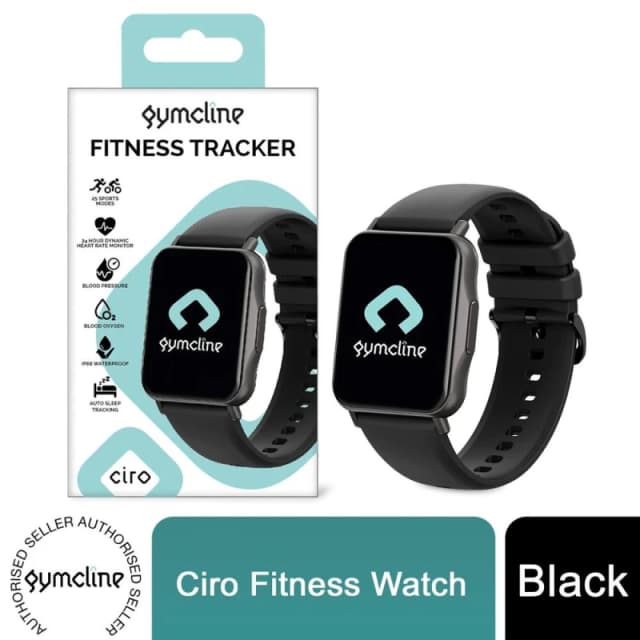 Gymcline Gymcline Ciro Fitness Tracker: 25 Sports Modes, IP68 Water Resistant, Black