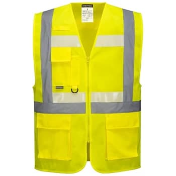 G456YER4XL - sz 4XL Glowtex Ezee Zip Executive Vest - Yellow - Portwest