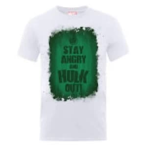 Marvel Avengers Assemble Hulk Stay Angry T-Shirt - White - L