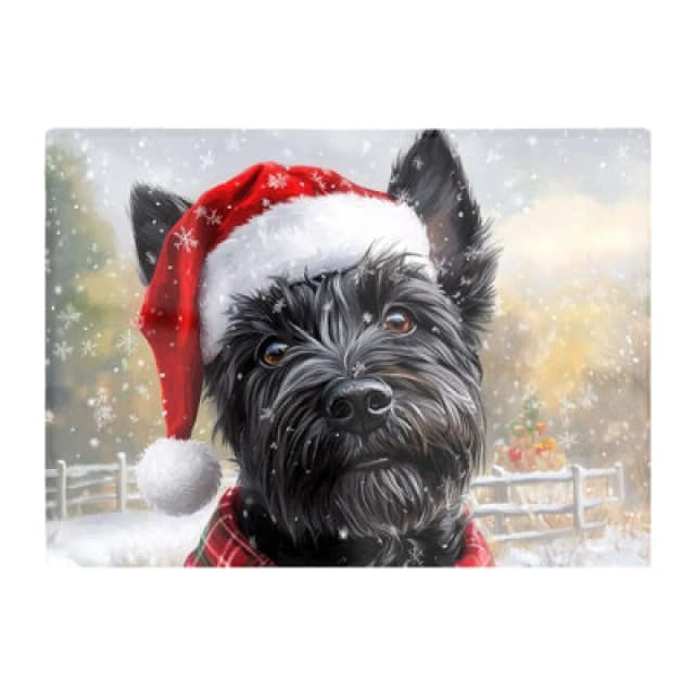 Warren Reed Designer Christmas Scottish Terrier Glass Chopping Board