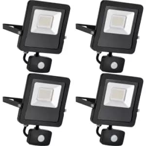 4 PACK Outdoor IP65 Automatic Floodlight - 30W Cool White LED - PIR Sensor