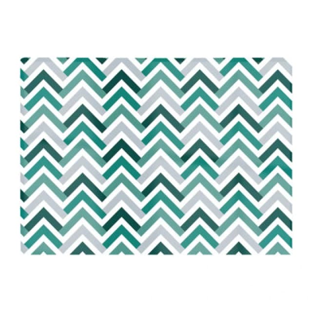 Warren Reed Designer Geometric Retro Vintage Chevron Pattern Glass Chopping Board
