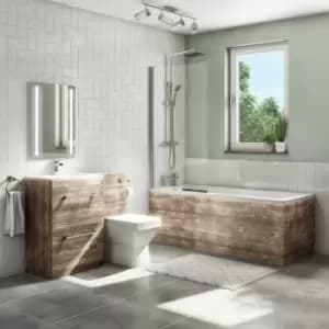 1700 Single Ended Bath + Ashford Wood Effect Combi Unit with Tabor BTW