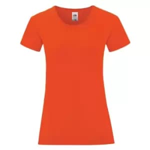 Fruit Of The Loom Womens/Ladies Iconic T-Shirt (S) (Flame Red)