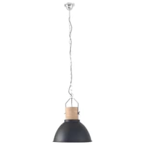 Emile Dome Pendant Ceiling Lights Black Matt, Wood Blank