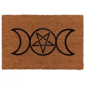 Something Different Triple Moon Door Mat (40cm x 60cm x 2cm) (Brown) - Brown