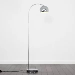 Curva Floor Lamp in Chrome with Chrome Shade