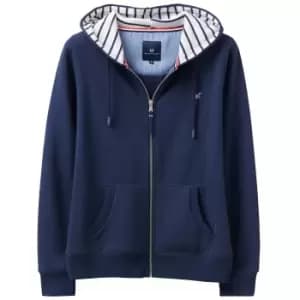 Crew Clothing Womens Heritage Zip Through Hoodie Navy 10
