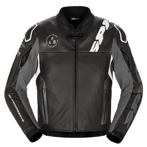 Spidi Dp Progressive Leather Jacket Black White Size 56