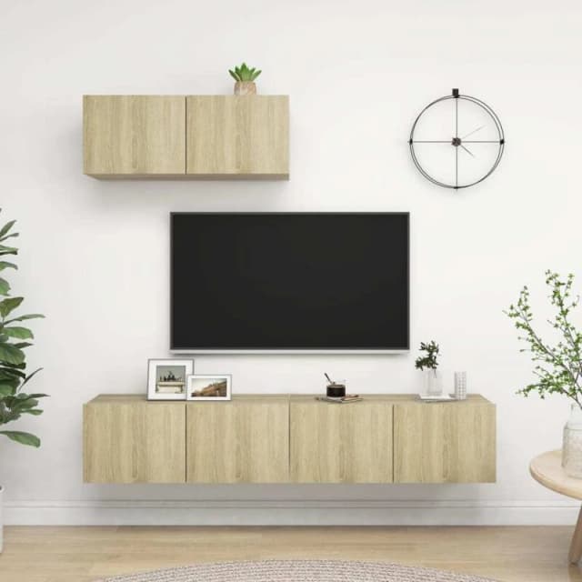 VIDAXL TV Cabinets 3 pcs Sonoma Oak Engineered Wood Vidaxl 8720286573099