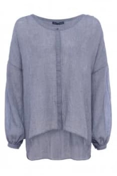 French Connection Betsy Draped Scoop Neck Top Indigo