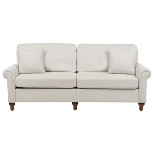 Beliani Sofa 3 Seater Ginnerup Fabric Light Beige