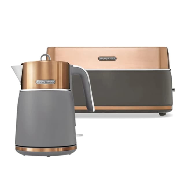 Morphy Richards Signature 1.5L Kettle & 4 Slice Toaster Copper Copper One Size Unisex 5056765430335