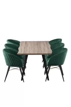 'Vittorio Rocco' LUX Dining Set a Table and Chairs Set of 6