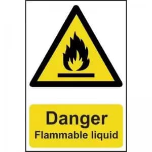 ‘Danger Flammable Liquid’ Sign; Self-Adhesive