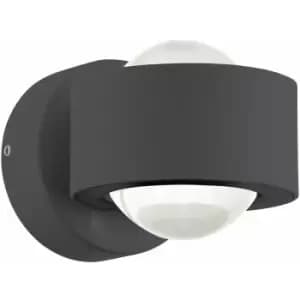 Loops - Wall Light Colour Anthracite Shade Clear Plastic Bulb LED 2x2.5W Included