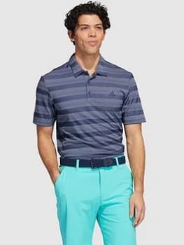 adidas Golf Two Colour Stripe Primegreen Polo - Navy/White, Size L, Men