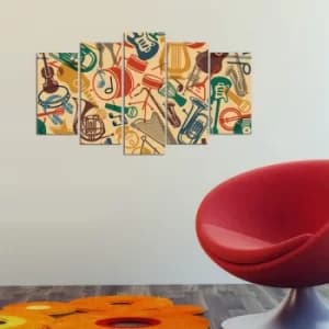 5M-76 Multicolor Decorative MDF Painting (5 Pieces)