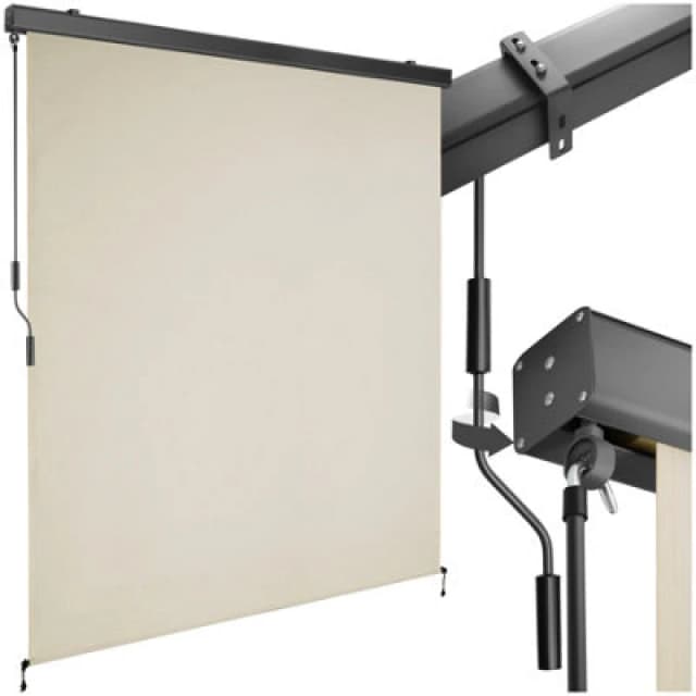 Tectake Vertical Awning Eloise - Installation Materials Included, Retractable, Uv Blocking 160 X 250 Cm - Beige