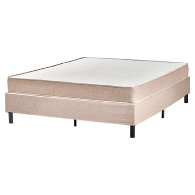 Beliani Bed Without Headboard Fabric Countess 160 X 200 Cm (Eu King Size) Beige
