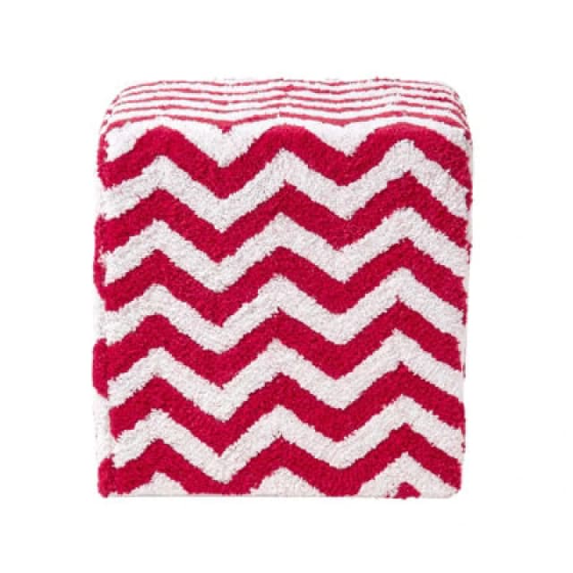 Homescapes Cube Pouffe Tufted Cotton 36 x 36 x 38cm Red unisex