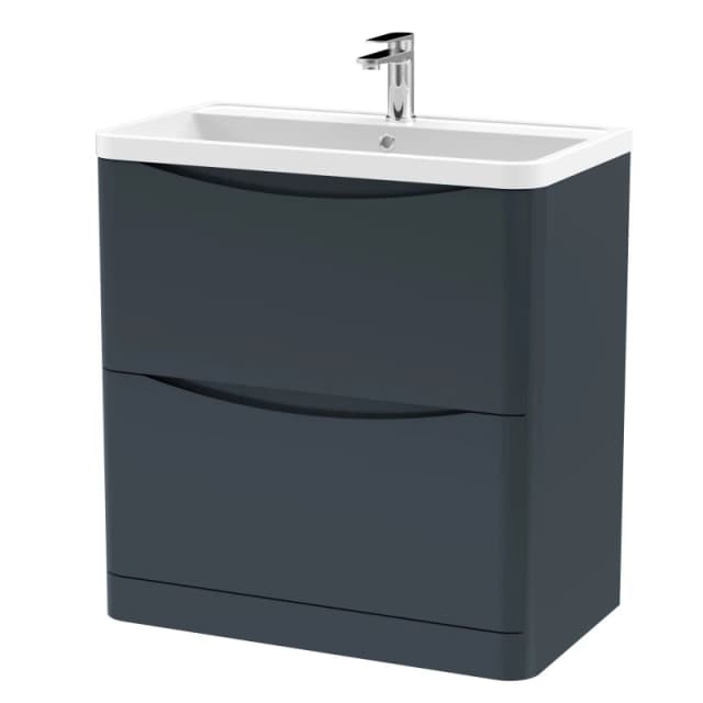 Balterley Floor Standing 2 Drawer Vanity Basin Unit Polymarble Basin 800mm Black