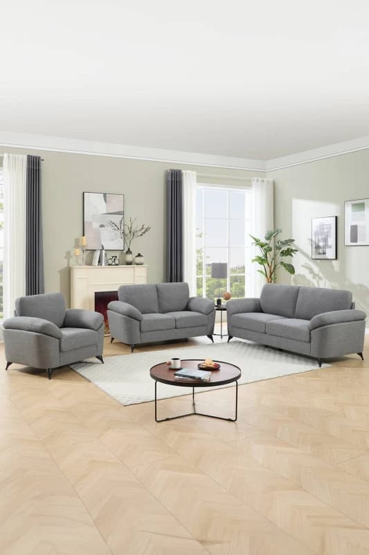 More4Homes Malmo Modern Scandi Style Fabric Living Room 1+2+3 Seater Sofa Set (Grey)