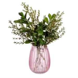 Fluted Glass Vase (Pink)