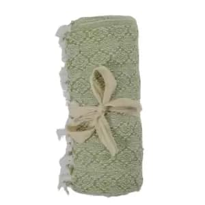 Simply Green Recycled Cotton Diamond Throw Green
