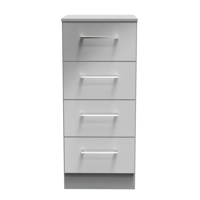 Ready Assembled 2 U Gloucester 4 Drawer Tall Bedside (Ready Assembled) in Dark Grey Dark Grey Unisex