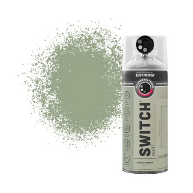 RUST-OLEUM Rust-Oleum Switch Spray Paint 400ml - Matt - Vintage Green AE0733400UK