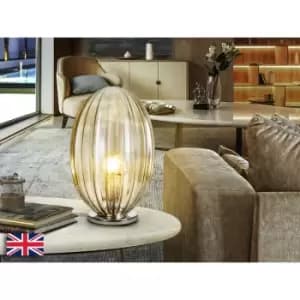 Schuller Lighting - Schuller Ovila Globe Table Lamp Chrome Plated Cognac E27