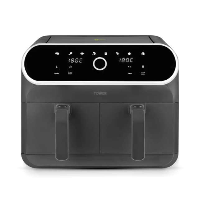 Tower Tower T17194 Elite Dual Basket Air Fryer in Grey Grey A Unisex 5056784512487
