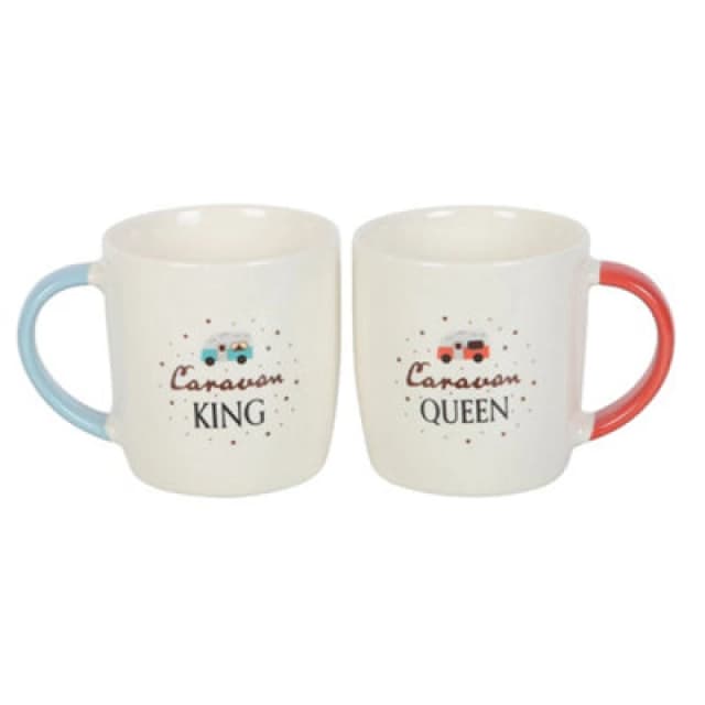 Something Different Something Different Caravan King and Caravan Queen Couple Mug Set Pack of 2 in White White One Size Unisex 5063703960243