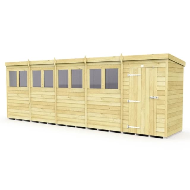Buttercup Farm 20 x 4 Feet Pent Security Shed - Double Door - L118 x W589 x H201cm in Brown Brown Unisex