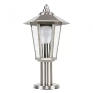 Mottram IP44 Outdoor Post Top Lantern in Brushed Chrome