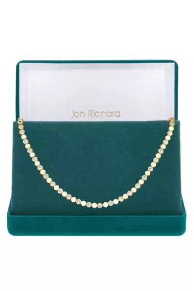 Gold Plated And Cubic Zirconia Tennis Necklace - Gift Boxed