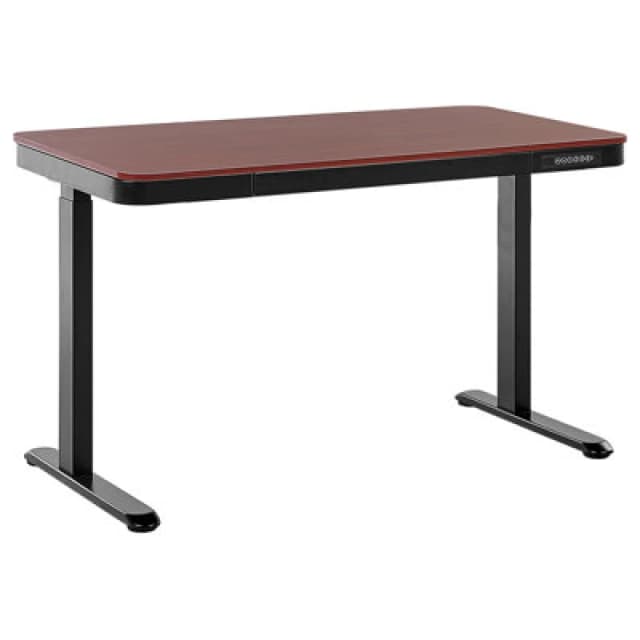 Beliani Electric Adjustable Standing Desk Kenly Dark Brown 120 Cm 60 Cm With USB Port